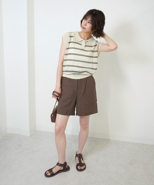 gossara(ゴサラ)の「【脚長見え】ヘリンボーン柄ショートパンツ(その他パンツ・レディース・ネイビー/ブラウン/アイボリー・FREE)」の11枚目の写真