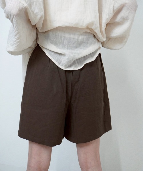 gossara(ゴサラ)の「【脚長見え】ヘリンボーン柄ショートパンツ(その他パンツ・レディース・ネイビー/ブラウン/アイボリー・FREE)」の15枚目の写真