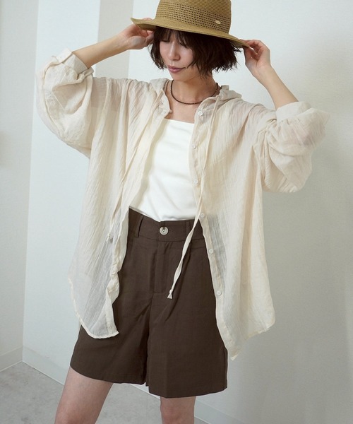 gossara(ゴサラ)の「【脚長見え】ヘリンボーン柄ショートパンツ(その他パンツ・レディース・ネイビー/ブラウン/アイボリー・FREE)」の12枚目の写真