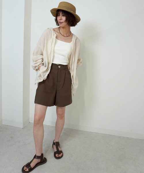gossara(ゴサラ)の「【脚長見え】ヘリンボーン柄ショートパンツ(その他パンツ・レディース・ネイビー/ブラウン/アイボリー・FREE)」の13枚目の写真