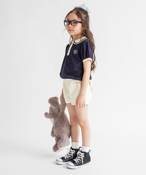 BRANSHES(ブランシェス)の「【接触冷感】ハート刺繍ポロシャツ(ポロシャツ・キッズ・ネイビー/イエロー・110/130/120/100/80/90/150/140)」の18枚目の写真