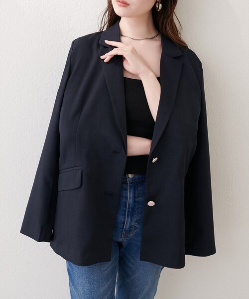 natural couture(ナチュラルクチュール)の「接触冷感マシンウォッシャブル防シワシングルテーラージャケット(テーラードジャケット・レディース・グレー/ライトベージュ/ネイビー・FREE)」の10枚目の写真