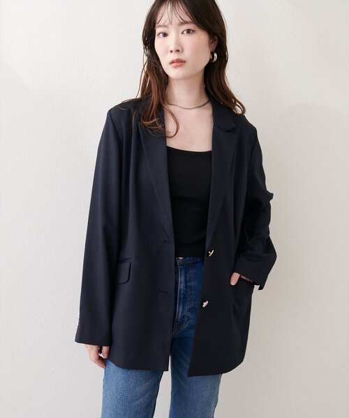 natural couture(ナチュラルクチュール)の「接触冷感マシンウォッシャブル防シワシングルテーラージャケット(テーラードジャケット・レディース・グレー/ライトベージュ/ネイビー・FREE)」の11枚目の写真
