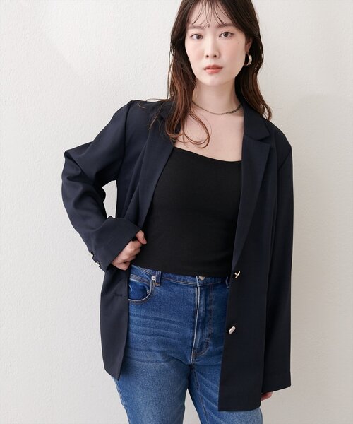 natural couture(ナチュラルクチュール)の「接触冷感マシンウォッシャブル防シワシングルテーラージャケット(テーラードジャケット・レディース・グレー/ライトベージュ/ネイビー・FREE)」の12枚目の写真