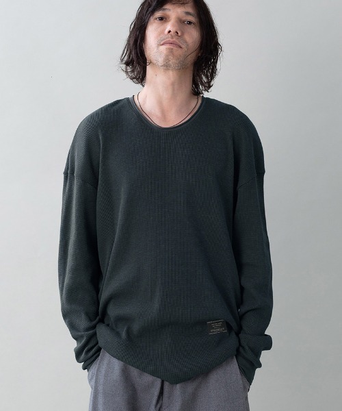 EGO TRIPPING(エゴトリッピング)の「mlt5725-WOOL THERMAL-TEE ウールサーマルカットソー(666705)(Tシャツ/カットソー・メンズ・チャコール/ブラック/オリーブ・48/46)」の3枚目の写真