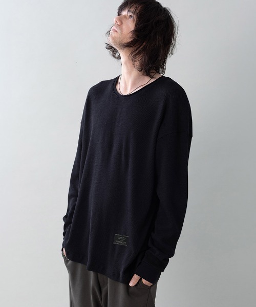 EGO TRIPPING(エゴトリッピング)の「mlt5725-WOOL THERMAL-TEE ウールサーマルカットソー(666705)(Tシャツ/カットソー・メンズ・チャコール/ブラック/オリーブ・48/46)」の2枚目の写真