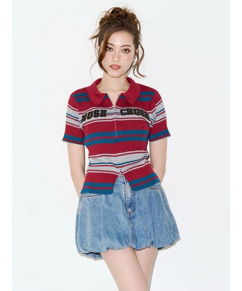 EVRIS（エヴリス）の「バルーンデニムショートパンツ（デニムスカート・レディース・ブラック/ブルー・MEDIUM/SMALL）」の13枚目の写真