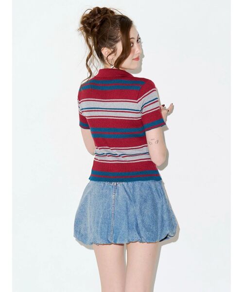 EVRIS（エヴリス）の「バルーンデニムショートパンツ（デニムスカート・レディース・ブラック/ブルー・MEDIUM/SMALL）」の15枚目の写真