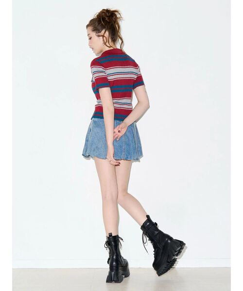 EVRIS（エヴリス）の「バルーンデニムショートパンツ（デニムスカート・レディース・ブラック/ブルー・MEDIUM/SMALL）」の16枚目の写真