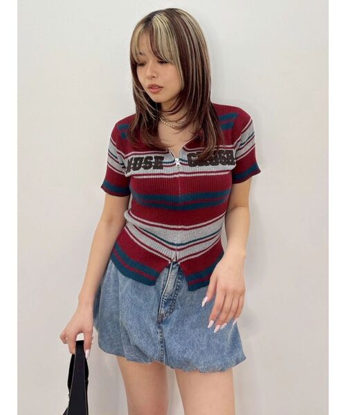 EVRIS（エヴリス）の「バルーンデニムショートパンツ（デニムスカート・レディース・ブラック/ブルー・MEDIUM/SMALL）」の9枚目の写真