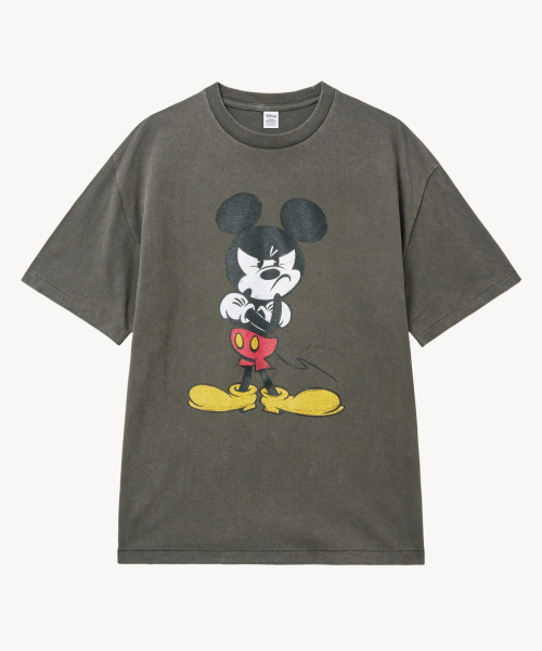 VTWO(ブイツー)の「フェイドウォッシングヘアバングス_ミッキー_ Tシャツ (チャコール)(Tシャツ/カットソー・レディース・その他・LARGE/MEDIUM)」の1枚目の写真