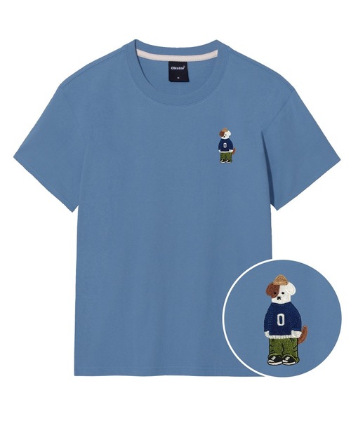 OKSTAR（オクスター）の「ミニミニビーニーブロドック刺繍半袖（Tシャツ/カットソー・レディース・ダークブルー/グレー/ダークグレー/ライトグレー/ライトベージュ/カーキ/ダークグリーン/ネイビー/ホワイト/クリーム/ブラック・X-LARGE/MEDIUM/LARGE/SMALL/2XL/3XL/4XL）」の11枚目の写真