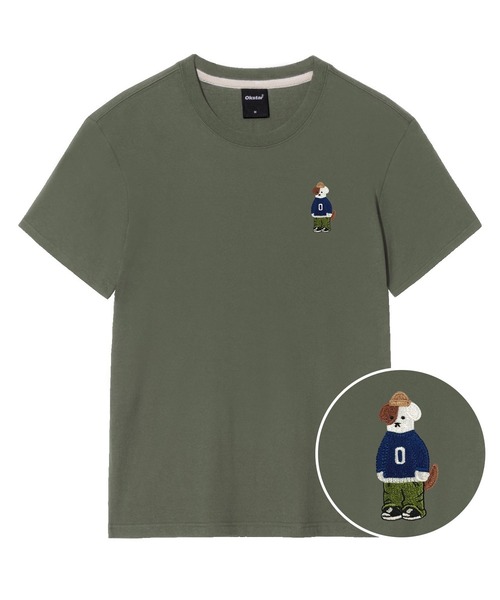 OKSTAR（オクスター）の「ミニミニビーニーブロドック刺繍半袖（Tシャツ/カットソー・レディース・ダークブルー/グレー/ダークグレー/ライトグレー/ライトベージュ/カーキ/ダークグリーン/ネイビー/ホワイト/クリーム/ブラック・X-LARGE/MEDIUM/LARGE/SMALL/2XL/3XL/4XL）」の9枚目の写真