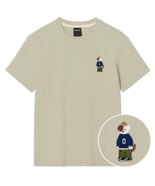OKSTAR（オクスター）の「ミニミニビーニーブロドック刺繍半袖（Tシャツ/カットソー・レディース・ダークブルー/グレー/ダークグレー/ライトグレー/ライトベージュ/カーキ/ダークグリーン/ネイビー/ホワイト/クリーム/ブラック・X-LARGE/MEDIUM/LARGE/SMALL/2XL/3XL/4XL）」の7枚目の写真