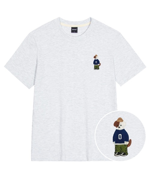 OKSTAR（オクスター）の「ミニミニビーニーブロドック刺繍半袖（Tシャツ/カットソー・レディース・ダークブルー/グレー/ダークグレー/ライトグレー/ライトベージュ/カーキ/ダークグリーン/ネイビー/ホワイト/クリーム/ブラック・X-LARGE/MEDIUM/LARGE/SMALL/2XL/3XL/4XL）」の3枚目の写真