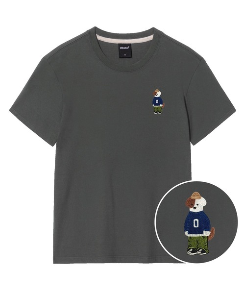 OKSTAR（オクスター）の「ミニミニビーニーブロドック刺繍半袖（Tシャツ/カットソー・レディース・ダークブルー/グレー/ダークグレー/ライトグレー/ライトベージュ/カーキ/ダークグリーン/ネイビー/ホワイト/クリーム/ブラック・X-LARGE/MEDIUM/LARGE/SMALL/2XL/3XL/4XL）」の5枚目の写真