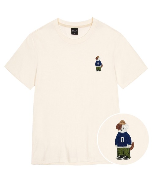 OKSTAR（オクスター）の「ミニミニビーニーブロドック刺繍半袖（Tシャツ/カットソー・レディース・ダークブルー/グレー/ダークグレー/ライトグレー/ライトベージュ/カーキ/ダークグリーン/ネイビー/ホワイト/クリーム/ブラック・X-LARGE/MEDIUM/LARGE/SMALL/2XL/3XL/4XL）」の6枚目の写真