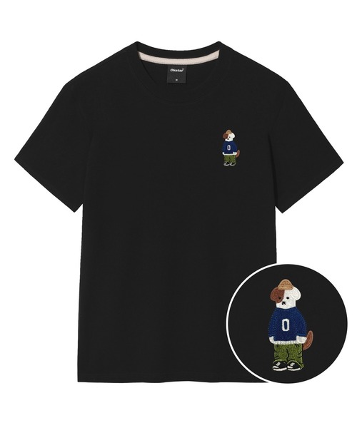 OKSTAR（オクスター）の「ミニミニビーニーブロドック刺繍半袖（Tシャツ/カットソー・レディース・ダークブルー/グレー/ダークグレー/ライトグレー/ライトベージュ/カーキ/ダークグリーン/ネイビー/ホワイト/クリーム/ブラック・X-LARGE/MEDIUM/LARGE/SMALL/2XL/3XL/4XL）」の2枚目の写真
