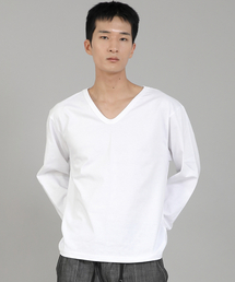 SAINTCREW（セントクルー）の「無地Vネック長袖Tシャツ RVL-877 ホワイト（Tシャツ/カットソー）」