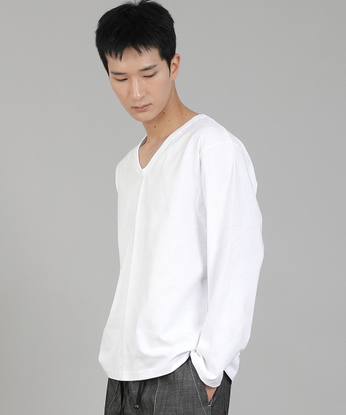 SAINTCREW（セントクルー）の「無地Vネック長袖Tシャツ RVL-877 ホワイト（Tシャツ/カットソー・メンズ・その他・MEDIUM/LARGE/X-LARGE/XXXX-LARGE/XXX-LARGE/XX-LARGE）」の14枚目の写真