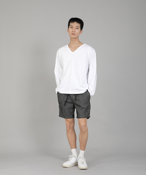 SAINTCREW（セントクルー）の「無地Vネック長袖Tシャツ RVL-877 ホワイト（Tシャツ/カットソー・メンズ・その他・MEDIUM/LARGE/X-LARGE/XXXX-LARGE/XXX-LARGE/XX-LARGE）」の9枚目の写真