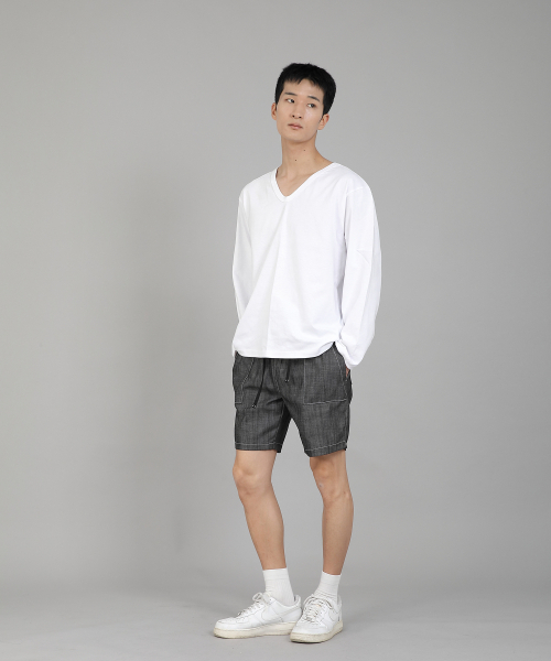 SAINTCREW（セントクルー）の「無地Vネック長袖Tシャツ RVL-877 ホワイト（Tシャツ/カットソー・メンズ・その他・MEDIUM/LARGE/X-LARGE/XXXX-LARGE/XXX-LARGE/XX-LARGE）」の8枚目の写真