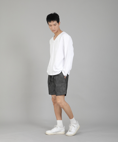 SAINTCREW（セントクルー）の「無地Vネック長袖Tシャツ RVL-877 ホワイト（Tシャツ/カットソー・メンズ・その他・MEDIUM/LARGE/X-LARGE/XXXX-LARGE/XXX-LARGE/XX-LARGE）」の7枚目の写真