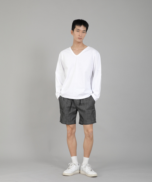SAINTCREW（セントクルー）の「無地Vネック長袖Tシャツ RVL-877 ホワイト（Tシャツ/カットソー・メンズ・その他・MEDIUM/LARGE/X-LARGE/XXXX-LARGE/XXX-LARGE/XX-LARGE）」の3枚目の写真