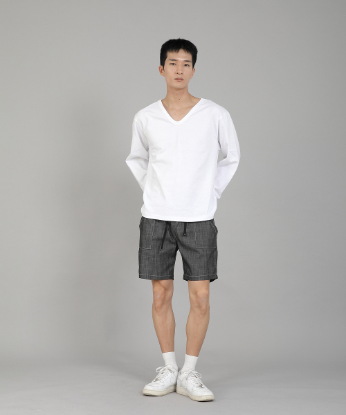 SAINTCREW（セントクルー）の「無地Vネック長袖Tシャツ RVL-877 ホワイト（Tシャツ/カットソー・メンズ・その他・MEDIUM/LARGE/X-LARGE/XXXX-LARGE/XXX-LARGE/XX-LARGE）」の2枚目の写真