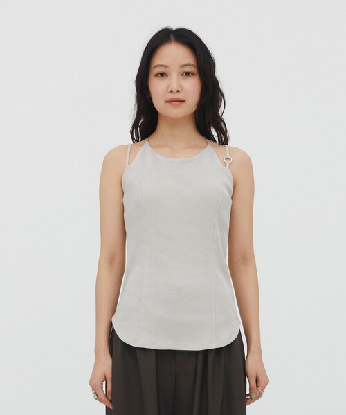 UNITED TOKYO(ユナイテッドトウキョウ)の「【万能】レイヤードホルターカップインキャミソール|夏服/ウォッシャブル/ブラトップ/シーズンレス/極上の着心地(キャミソール・レディース・ブラック/ベージュ・FREE)」の11枚目の写真