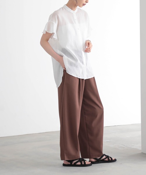 for/c（フォーシー）の「[低身長/高身長向けサイズ有]ドロストカーブパンツ【サスティナブル】（スラックス・レディース・ブラウン/チャコール/ブラック・LL/TM/M/PM/L）」の20枚目の写真