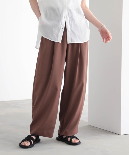 for/c（フォーシー）の「[低身長/高身長向けサイズ有]ドロストカーブパンツ【サスティナブル】（スラックス・レディース・ブラウン/チャコール/ブラック・LL/TM/M/PM/L）」の15枚目の写真