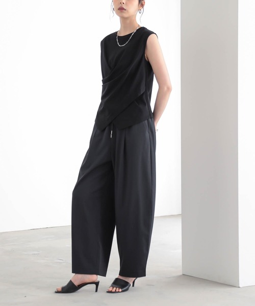 for/c（フォーシー）の「[低身長/高身長向けサイズ有]ドロストカーブパンツ【サスティナブル】（スラックス・レディース・ブラウン/チャコール/ブラック・LL/TM/M/PM/L）」の11枚目の写真