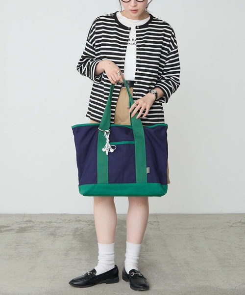 BONLECILL Marche(ボンルシールマルシェ)の「【BONLECILL Marche】《保冷ポケット付き》キャンバスBIGトートバッグ/マザーズバッグ(トートバッグ・レディース・アイボリー/ブラウン/チャコールグレー/バーガンディー/キャメル/ネイビー・FREE)」の19枚目の写真