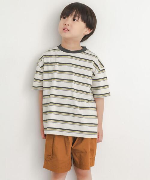 URBAN RESEARCH DOORS(アーバンリサーチドアーズ)の「『150サイズあり』ランダムボーダーワイドTシャツ(KIDS)(Tシャツ/カットソー・キッズ・アイボリー/ネイビー・105/135/150/120)」の2枚目の写真