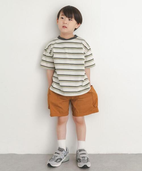 URBAN RESEARCH DOORS(アーバンリサーチドアーズ)の「『150サイズあり』ランダムボーダーワイドTシャツ(KIDS)(Tシャツ/カットソー・キッズ・アイボリー/ネイビー・105/135/150/120)」の6枚目の写真