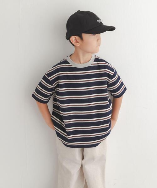 URBAN RESEARCH DOORS(アーバンリサーチドアーズ)の「『150サイズあり』ランダムボーダーワイドTシャツ(KIDS)(Tシャツ/カットソー・キッズ・アイボリー/ネイビー・105/135/150/120)」の12枚目の写真