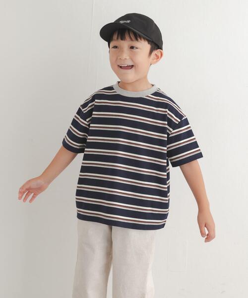URBAN RESEARCH DOORS(アーバンリサーチドアーズ)の「『150サイズあり』ランダムボーダーワイドTシャツ(KIDS)(Tシャツ/カットソー・キッズ・アイボリー/ネイビー・105/135/150/120)」の14枚目の写真