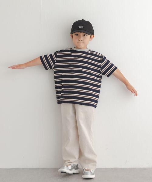 URBAN RESEARCH DOORS(アーバンリサーチドアーズ)の「『150サイズあり』ランダムボーダーワイドTシャツ(KIDS)(Tシャツ/カットソー・キッズ・アイボリー/ネイビー・105/135/150/120)」の16枚目の写真