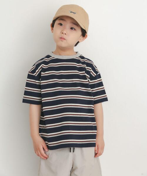 URBAN RESEARCH DOORS(アーバンリサーチドアーズ)の「『150サイズあり』ランダムボーダーワイドTシャツ(KIDS)(Tシャツ/カットソー・キッズ・アイボリー/ネイビー・105/135/150/120)」の18枚目の写真