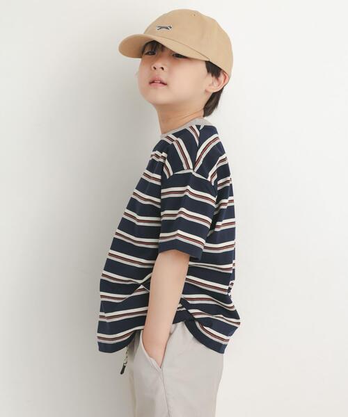 URBAN RESEARCH DOORS(アーバンリサーチドアーズ)の「『150サイズあり』ランダムボーダーワイドTシャツ(KIDS)(Tシャツ/カットソー・キッズ・アイボリー/ネイビー・105/135/150/120)」の20枚目の写真