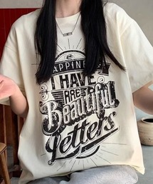 オーバーサイズ ヴィンテージライク ロゴプリント半袖Tシャツ