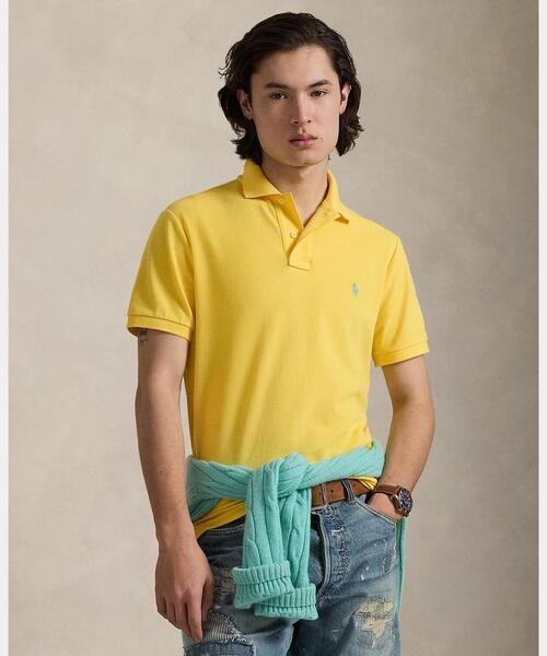 POLO RALPH LAUREN(ポロ ラルフ ローレン)の「カスタム スリム フィット メッシュ ポロシャツ(ポロシャツ・メンズ・イエロー・L/M/S)」の1枚目の写真