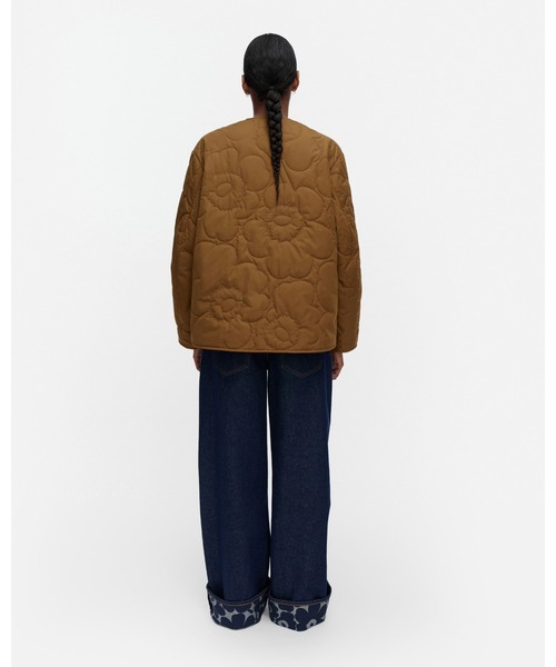 marimekko（マリメッコ）の「【バナー掲載特典付】Kapseli Piirto Unikko  / coat（ノーカラーコート・レディース・ブラウン・SMALL/X-SMALL/XX-SMALL/X-LARGE/LARGE/MEDIUM）」の5枚目の写真