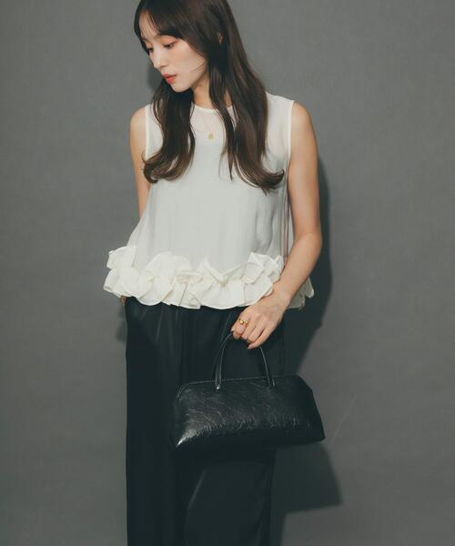 URBAN RESEARCH ROSSO WOMEN(アーバンリサーチ ロッソ)の「フリルヘムブラウスセットアップ(その他パンツ・レディース・ライトブルー/オフホワイト・FREE)」の1枚目の写真
