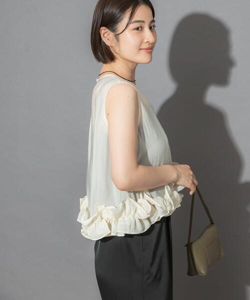 URBAN RESEARCH ROSSO WOMEN(アーバンリサーチ ロッソ)の「フリルヘムブラウスセットアップ(その他パンツ・レディース・ライトブルー/オフホワイト・FREE)」の13枚目の写真