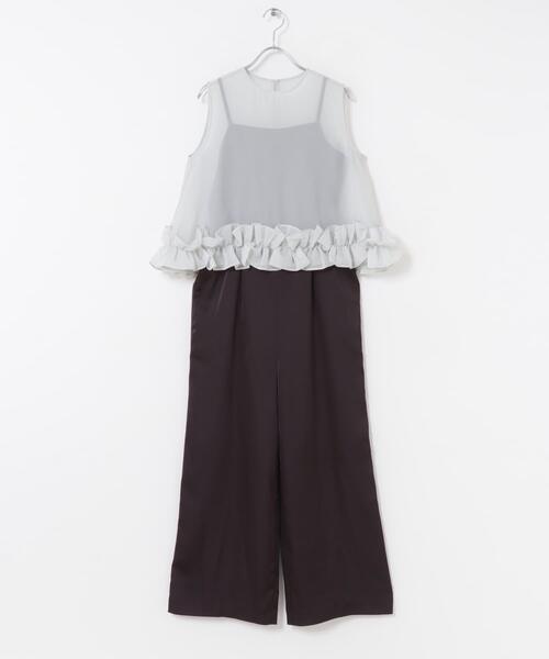 URBAN RESEARCH ROSSO WOMEN(アーバンリサーチ ロッソ)の「フリルヘムブラウスセットアップ(その他パンツ・レディース・ライトブルー/オフホワイト・FREE)」の6枚目の写真