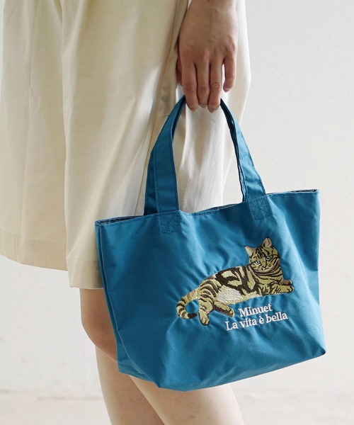 e-zakkamania stores(イーザッカマニアストアーズ)の「アニマル刺繍プチトートバッグ(トートバッグ・レディース・グリーン/ブルー/グレー/ダークグレー/アイボリー/ネイビー/ベージュ・-)」の7枚目の写真