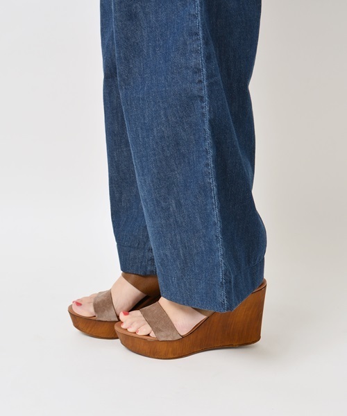 Khaju（カージュ）の「Khaju: デニムワイドパンツ□（デニムパンツ・レディース・ダークブルー/ブルー・27/26）」の7枚目の写真