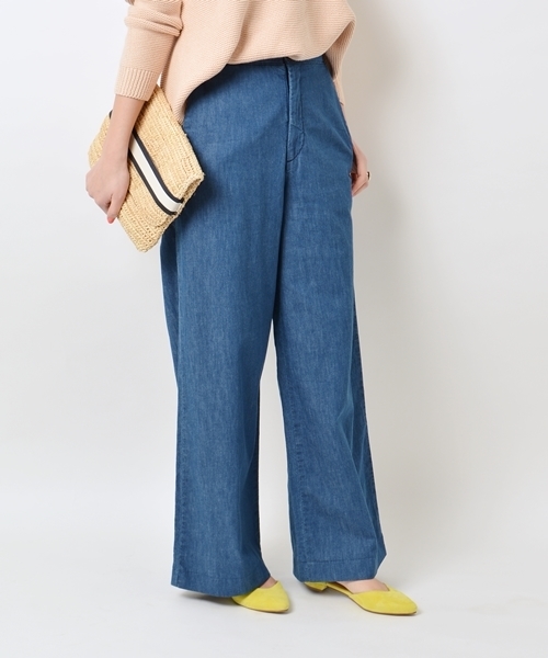 Khaju（カージュ）の「Khaju: デニムワイドパンツ□（デニムパンツ・レディース・ダークブルー/ブルー・27/26）」の9枚目の写真